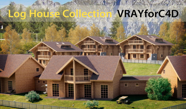 3d log wooden house model - Log House - 180 by GIOLETS